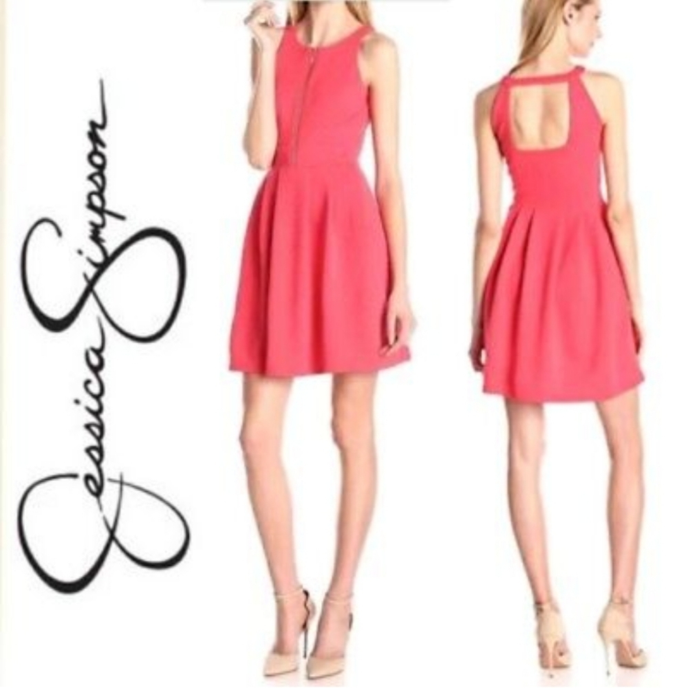 NWT JESSICA SIMPSON fit and flare coral dress size 10